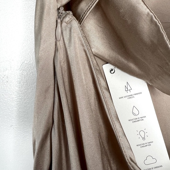 NWT Zara Champagne Satin Maxi Dress, L - Picture 8 of 8